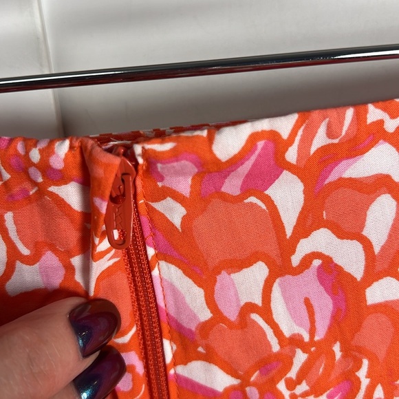 Lilly Pulitzer Callie Floral Ruffled Mini Skirt Size 0 Tango Orange - Picture 6 of 9